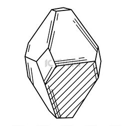 石英表矢量图片_水晶或结晶矿物的插图。