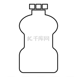 清洁剂矢量图片_塑料瓶清洁剂轮廓轮廓图标黑色矢