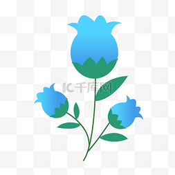 春天花朵图案图片_春天花朵可爱蓝色花苞