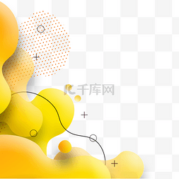 黄色圆圈渐变图片_抽象流体sns黄色边框
