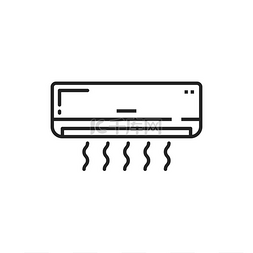 空气净化器素材图片_空调矢量细线图标家用空调系统电
