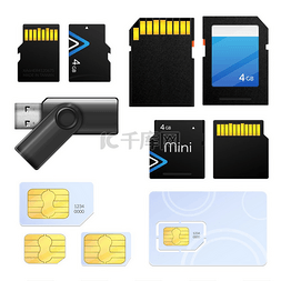 手机卡png图标图片_不同类型的隔离现实存储卡 sim 图
