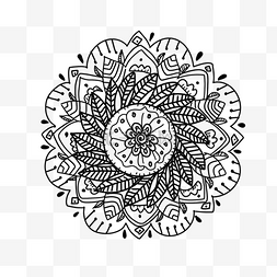复杂纹理图片_圆形花纹缠绕黑白画曼陀罗曼海蒂