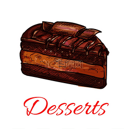 甜点店招牌图片_甜点草图图标店徽矢量甜巧克力纸