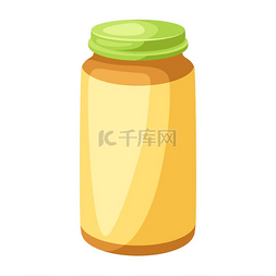 jar图标图片_风格化的婴儿果泥罐插图纸箱样式