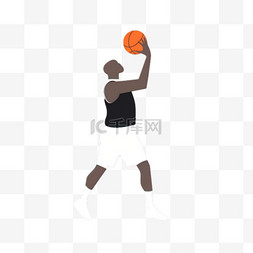 篮球运动员手绘图片_卡通手绘运动打篮球运动员
