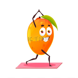 健身普拉提图片_异国情调的芒果果与绿叶在健身、