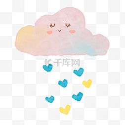 动物形状的云朵图片_云朵紫色爱心雨图片绘画