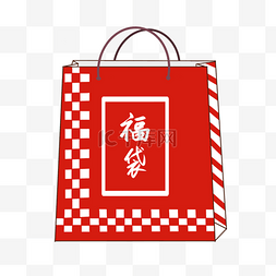 纸袋白图片_福袋日本传统新年用品红白格子颜