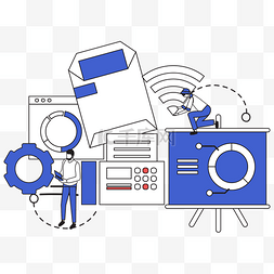 金融商务投资图片_创意线描网络数据分析