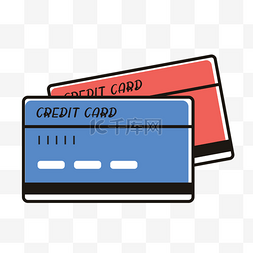 线稿卡通信用卡剪贴画