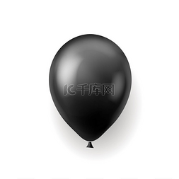 黑色背景圆形图片_黑色气球圆形飞行光泽装饰橡胶氦