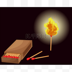 燃燃图片_火柴盒和燃着的火柴