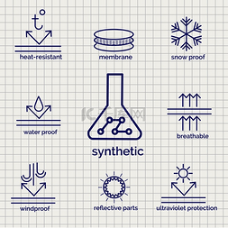 防水图标图片_现代合成织物特征草图图标现代合