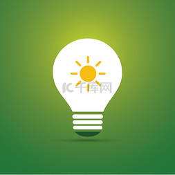 转icon图片_太阳能概念设计-灯泡图标