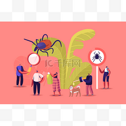 杀虫剂植物图片_脑炎螨，滴虫保护概念。角色搜索