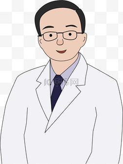 男性医生专家人物卡通手绘插画