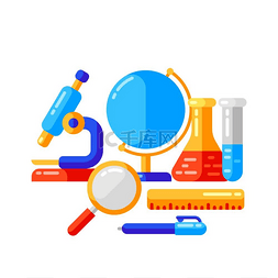 毕业背景图片_学校背景与教育图标和符号。