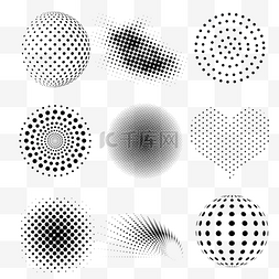 抽象点状图片_潮流黑色抽象点状图形形状套图