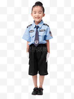 女孩穿警服