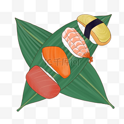 蛋卷寿司图片_日式料理卡通风格可爱寿司