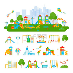 游乐场设备图片_儿童游乐场构造函数。