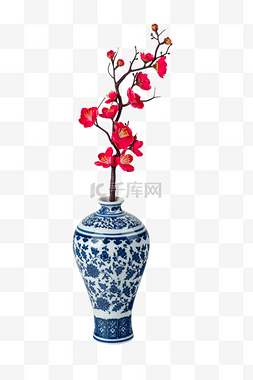 花瓶梅花图片_梅花花枝花瓶