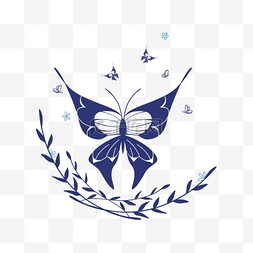 蝴蝶波西米亚风格蓝色