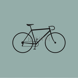 运输方式图标图片_蓝色背景上的自行车图标。