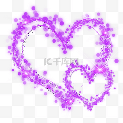 紫色光效爱心形状光晕