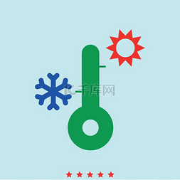 华氏气象学温度计图片_温度计设置图标。