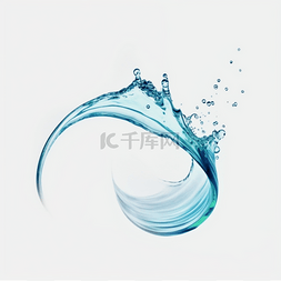 蓝色的水花图片_创意溅射的水花水滴元素
