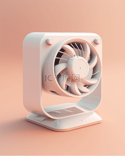 电器产品图片_3D立体家电电器产品白色风扇