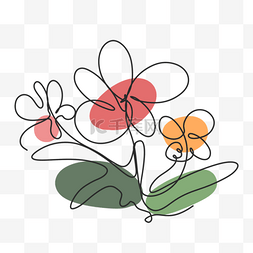 植物线条画图片_美丽优雅抽象线条画植物花卉