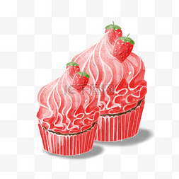 小杯子蛋糕图片_草莓小蛋糕