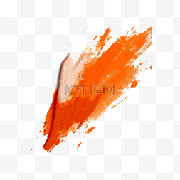 橘红色图片_油画简单透明背景笔触橙色