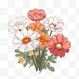 小清新插画花朵图片_花朵花束植物花瓣可爱小清新扁平