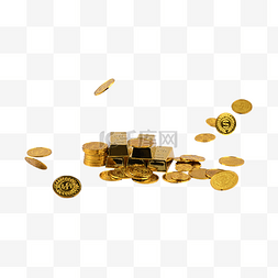 堆硬币图片_经济赏金金条硬币金币堆