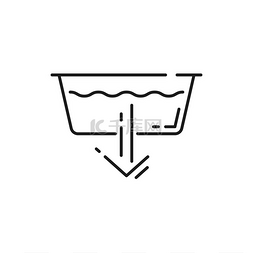 织物浸水图片_沥干加水或洗涤剂隔离线艺术图标