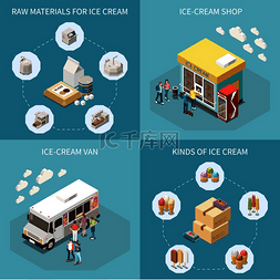 晶格矢量图片_冰淇淋生产22设计概念原材料种类