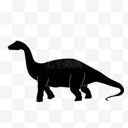 恐龙剪影黑色长尾巴