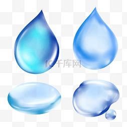 写实果汁图片_水滴滴落写实的液体果汁透明蓝色