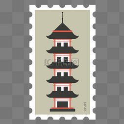 四天王寺褐色日本邮票