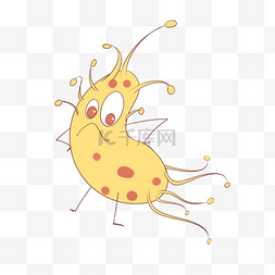黄色橙色卡通可爱细菌微生物