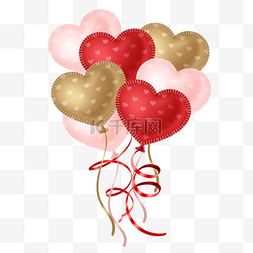 红色通知背景图片_爱心气球可爱花纹