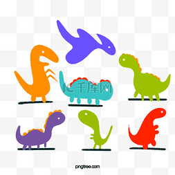 卡通恐龙绿色图片_6矢量可爱的恐龙