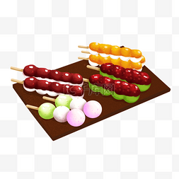 红豆沙馅图片_传统美食甜品零食日本团子