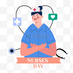 卡通医生天使图片_国际护士节微笑服务的护士