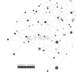 点和连接线图片_具有连接线和点的多边形抽象背景
