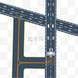 飞机场矢量图片_飞机跑道竖直简单示意